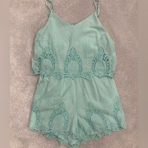 Saks Fifth Avenue Romper with crochet cutouts